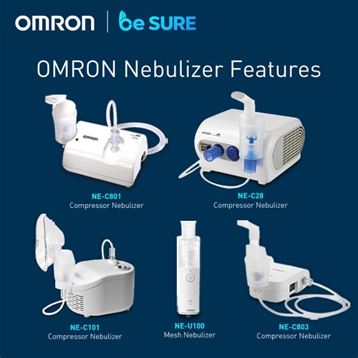When purchasing your OMRON nebulizer, consider what best meets your needs and lifestyle. Check out these features to know where to start! #BeSureCoolKaLUNGS #BeSurewithOMRON 💙 | Omron Healthcare