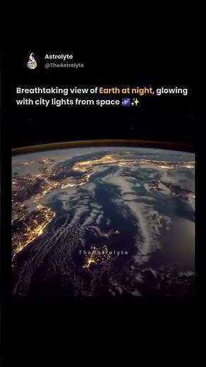 Stunning View of Earth at Night from Space 🌍✨