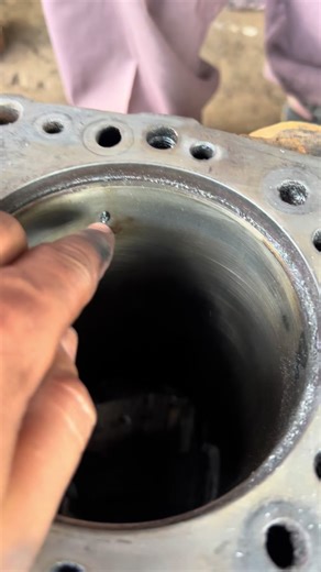Making new holes into sleeves that just adjusted #creatorsearchinsights#engine#skills #MechanicLife #repairing