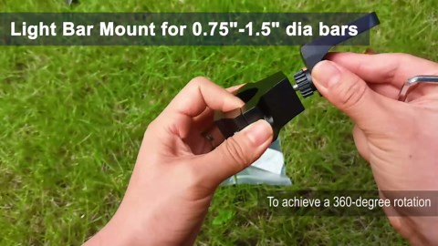 ZIDIYORUO Light Bar Mount for ATV- 360° Solid Aluminum Alloy Bracket for Fog LED and Driving Lights. Fits 0.75"-1.5" Bars, Set of 2pcs, ATV Motorcycle Light Bar Mount Bracket Tube Clamp