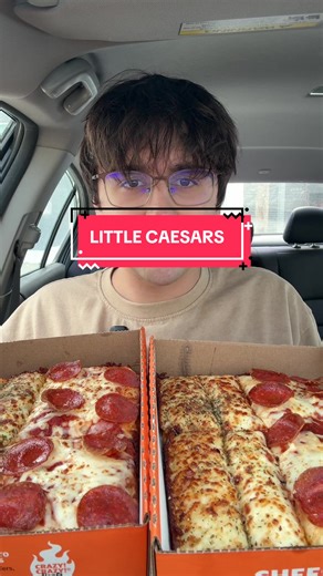 LITTLE CAESARS #mukbang #asmr #pizza #imhungry #food Little Caesar’s Detroit style is so fire yall