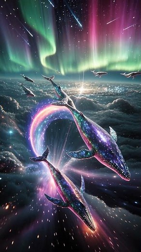 🌌 The Endless Cosmic Ocean | Space Whales Swimming Through Stardust (8K Cinematic) #aivideo