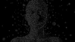 Binary Code Human Face Disintegrating Animation.
