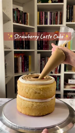 ✨ First bake of the new year! I’ve been trying to perfect my coffee/espresso pastry cream, and I think I’ve finally done it 😁. I recently paired coffee with caramel, so I wanted to do something different for this cake. I remembered a strawberry latte I had once, and it was pretty tasty, so I think the strawberry jam will pair well with the espresso. I can’t say I particularly like the tall cake layers, so I’ll probably go back to torting them. Thanks for watching 😊 #cakedecorator #bakersoftikt