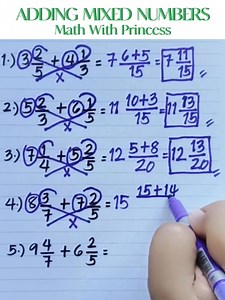 393K views · 3.9K reactions | Learn How to Add Mixed Numbers #mathviral #math #mathlessons #mathematics #mathreview #mathwithprincess #mathvideo #mathisfun #addingmixednumbers | Math with Princess | Facebook