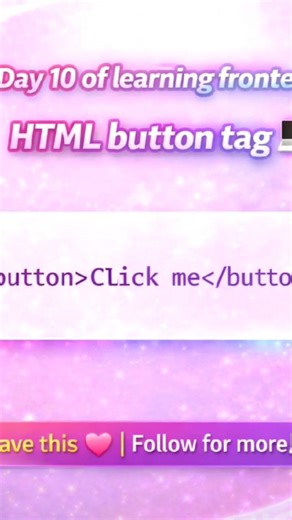 HTML button tag in 5 seconds 💻🔥 #shorts