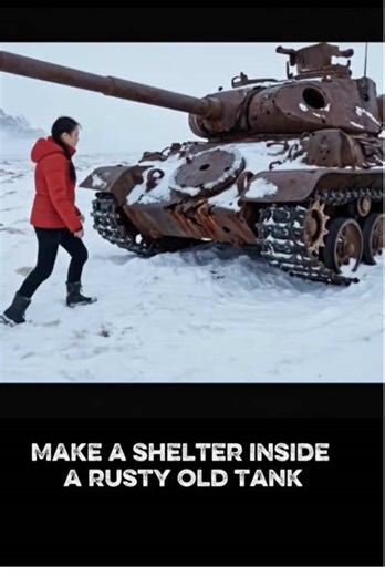 Building a Shelter Inside a Rusty Old Tank