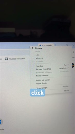 Remove “Ask Gemini “ from the chrome browser bar
