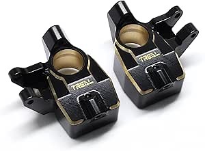 Treal Brass Front Inner Portal Covers Steering Knuckles Weight Upgrades 60g/pc Black (Type B) Compatible with Axial 1/10 Capra UTB10/SCX10 III JLU Wrangler Gladiator Chevy K10