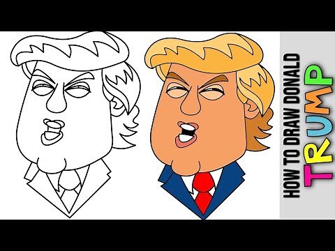 How To Draw Donald Trump 😃 Drawing President Of The United States 😃 Drawing Tutorial 😃 DIY