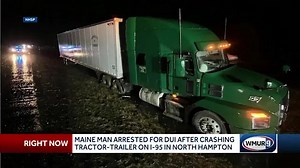 Man arrested for DUI after crashing tractor-trailer on I-95 in North Hampton, state police say