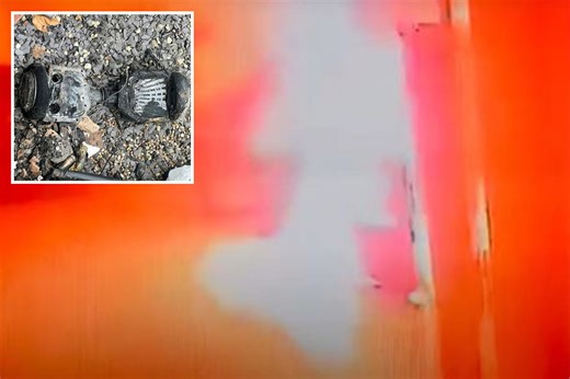 Terrifying moment charging hoverboard explodes in fireball leaving mum in coma