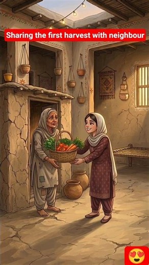 sharing the first harvest 🌿with a struggling elderly neighbor in need 🥰#shorts #love #share