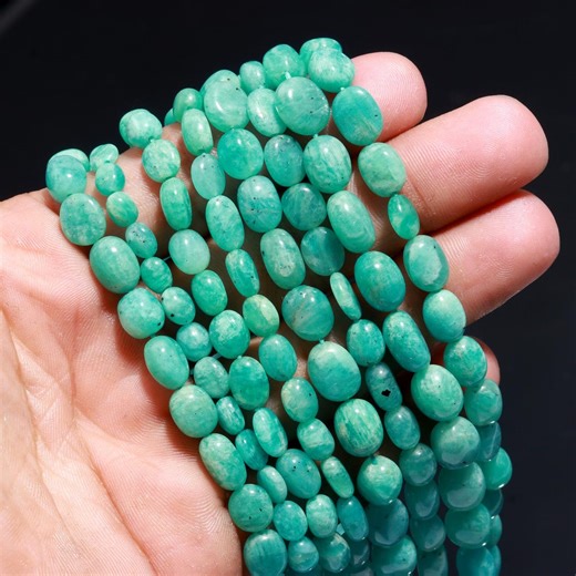 Natural Peruvian Amazonite Gemstone Smooth Oval Beads, 6x8-7x9 MM Plain Oval Beads, Amazonite Oval Beads, Amazonite Plain Beads for Jewelry - Etsy Australia