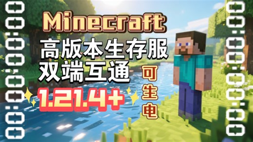 [4K]我的世界 高版本服务器招新啦 双端互通 基岩java可进 可生电 氛围良好 多人在线！