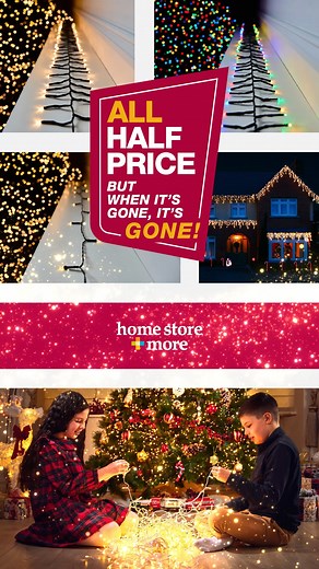 From 06/11/2025 – New this week – ALL CHRISTMAS TREE LIGHTS are now ALL HALF PRICE! 🎄✨ But when they're gone, they're definitely gone! 🤯 Shop in-store and online now: https://bit.ly/3LoSm2z #AHappyHome #christmaslights #christmasdecor | homestore and more