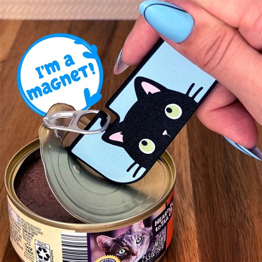 Tab Buddy XL Kitty - Cat Food Can Tab Opener Help for Long Nails, Sore Hands; Assistive Veggie, Soup, Cat, Dog Food Magnet Tool Arthritis - Etsy