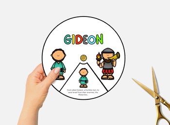 Gideon Bible Story Spinning Wheel Craft for Sunday School & Homeschool