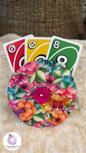 Playing Card Holder from Recycled CDs