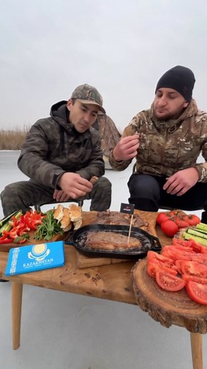 world plate cooking on Instagram: ""Have you ever tried fishing, cooking, and eating in the ice? ❄️🐟 Breaking through ice for a fresh catch, barbecuing it on the spot, and savoring every bite in the winter chill! 🌲🔥 Experience the thrill and taste of wild cooking with me! Would you try this? 👀 👉 Don't forget to follow me for more unique adventures and wild cooking! 🚀🍲 #IceFishingAdventure #CatchAndCook #WinterBBQ #WildCooking #FrozenFeast #PrimitiveEats #NatureCooks #FoodOnIce #FreshCatch