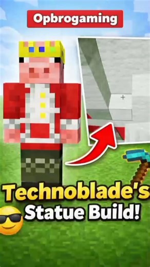 Minecraft Technoblade Status build 🐷👑 Easy Build | Opbrogaming