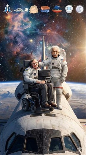 What If Einstein & Hawking Met in Space? 🤯🚀 #ai #animation #einstein #stephenhawking #funny
