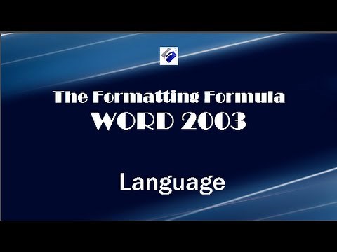 Word 2003 Language - Change Proofing Language