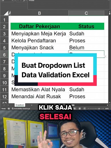 Cara Membuat Dropdown List Data Validation di Excel