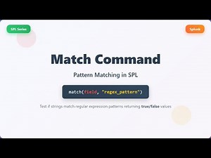 Splunk SPL Match Command Tutorial - Pattern Matching with Regular Expressions