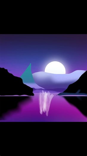 I Drew a Calm Night Landscape in Procreate ✨