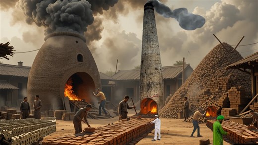 How Clay Turns Into Bricks in Traditional Brick Kiln | Machine & Technology