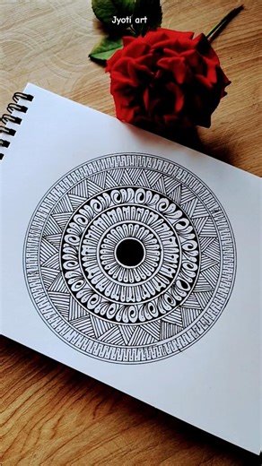 Circle Mandala Art🫥✨Jyoti Arts#satisfying#trending#ytshort#drawing#panting#mandalaart#artandcraft