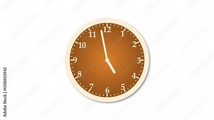 Analog Simple counting down clock isolated, A simple analog clock with a black Background