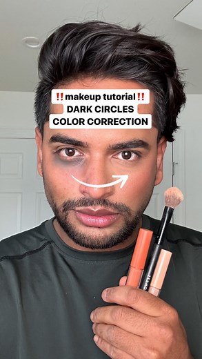 Aditya Madiraju on Instagram: "Easy undereye dark circle color correction tutorial 🧡 Pink/Peach/Orange color correctors neutralize undereye discoloration. Picking the right shade of corrector according to your skin color is important to avoid orange undereyes! 👍🏽 @elfcosmetics Camo Color Corrector shade Orange @hudabeauty #FauxFilter Luminous Matte Concealer shade Granola 4.5G #colorcorrection #darkcircles #concealer #makeuptips #makeup #makeuptutorial #undereye"