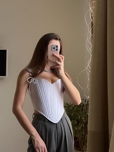 White Satin Corset Top: Renaissance Wedding Bustier - Etsy Canada