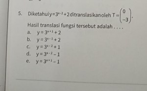 Given the function y = 3^(x-2)   2, it is translated by T = [[0... | Filo