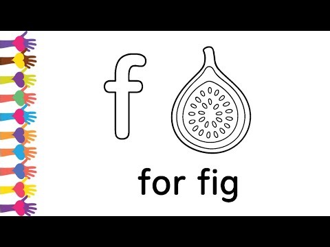 f for fig | lowercase alphabet tracing and coloring pages for preschoolers