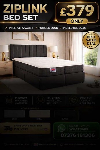 🛏️✨ Brand New Super King Size Ziplink Bed Set – Only £379 ✨🛏️ #shorts #furniture #london #landlord