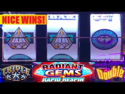 Finally got a RAPID RESPIN on this Radiant Gems slot! Double Diamond Deluxe + Triple Stars slots!