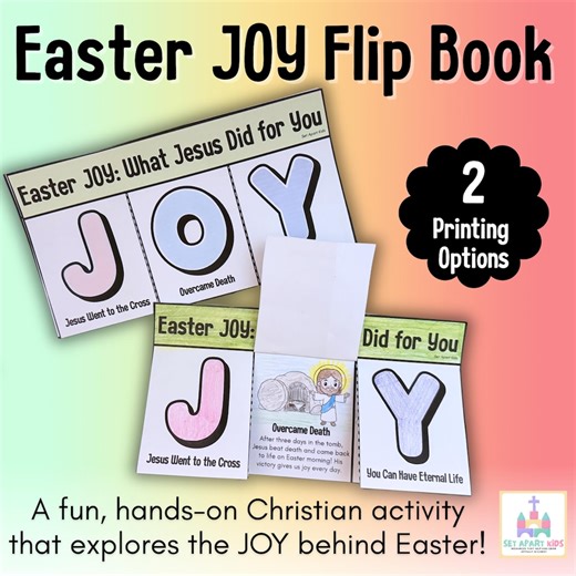 Easter Joy Flip Book Craft | Resurrection Christian Activity for Kids | Sunday School Bible Printable - Etsy