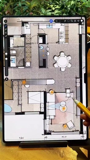M M Design on Instagram: "iPad Hand-drawn Conceptual Design Ideas #interiordesig"