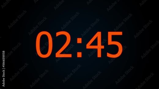 Countdown timer animation of 3 minutes on transparent background with alpha channels, 3 minutes countdown timer animation, countdown video.