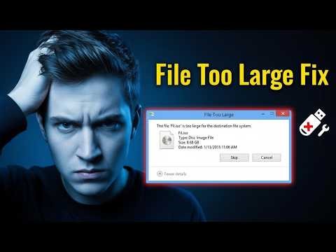 Fix File Too Large for Destination File System | FAT32 to NTFS Guide (Windows)