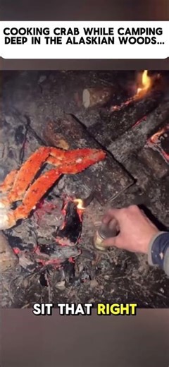 Cooking king crab while stranded in the deep woods of alaska 🦀 #survival #outdoors #shorts