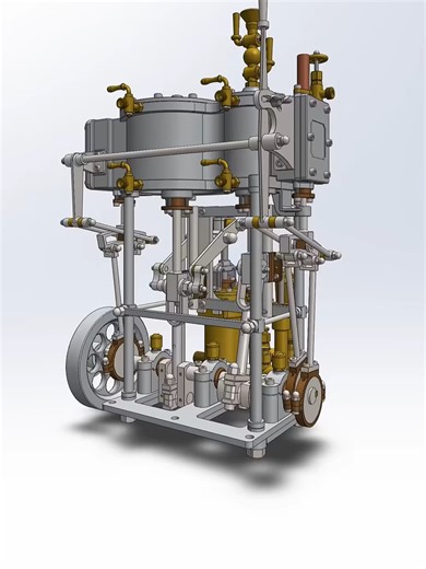 Twin Cylinder Vertical Compound Steam Engine#hotrodoan #yeukithuat