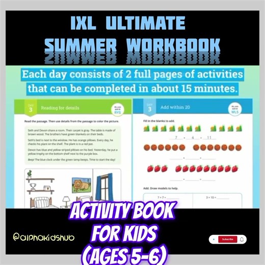 IXL Ultimate Summer Workbook Kindergarten to 1st Grade - Practice Activity Book for Kids (Ages 5-6)