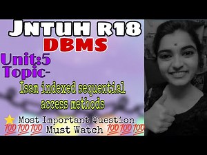 jntuh r18 DBMS unit5 isam indexed sequential access methods very important 😍👍💯 gunshot 😱