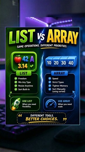 Why Python Has Arrays When Lists Exist #python #pythontips #coding #pythontutorial #learnpython