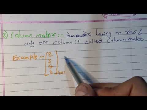 Types of matrix - row matrix, column matrix and null matrix | made easy by HRK 