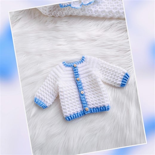 Digital PDF Crochet Pattern: Leo Snowdrop Baby Cardigan Sweater, Coat or Jacket Pattern -various Sizes With Video Tutorial -crochet for Baby - Etsy